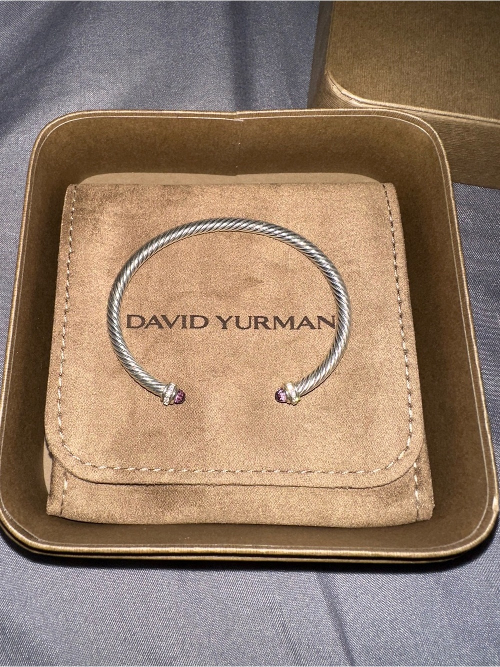 Authentic David Yurman Amethyst CLASSIC CABLE BRACELET